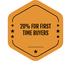 20% for first time buyers badge
